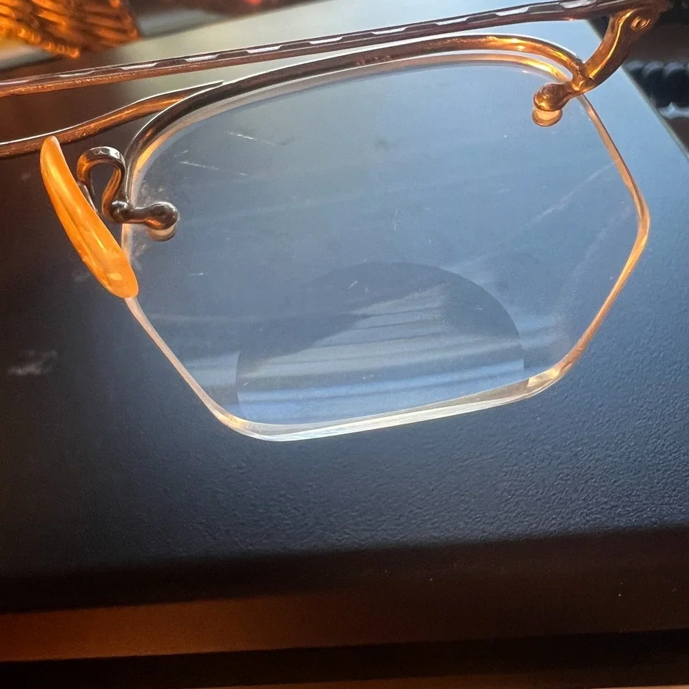 Antique Shuron 1/10 12K Gold Filled Hexagon Wire Rim Eyeglass Frames Vintage